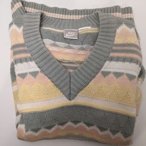 Vintage Nike V-Neck Pastel Colored Sweater Size Small